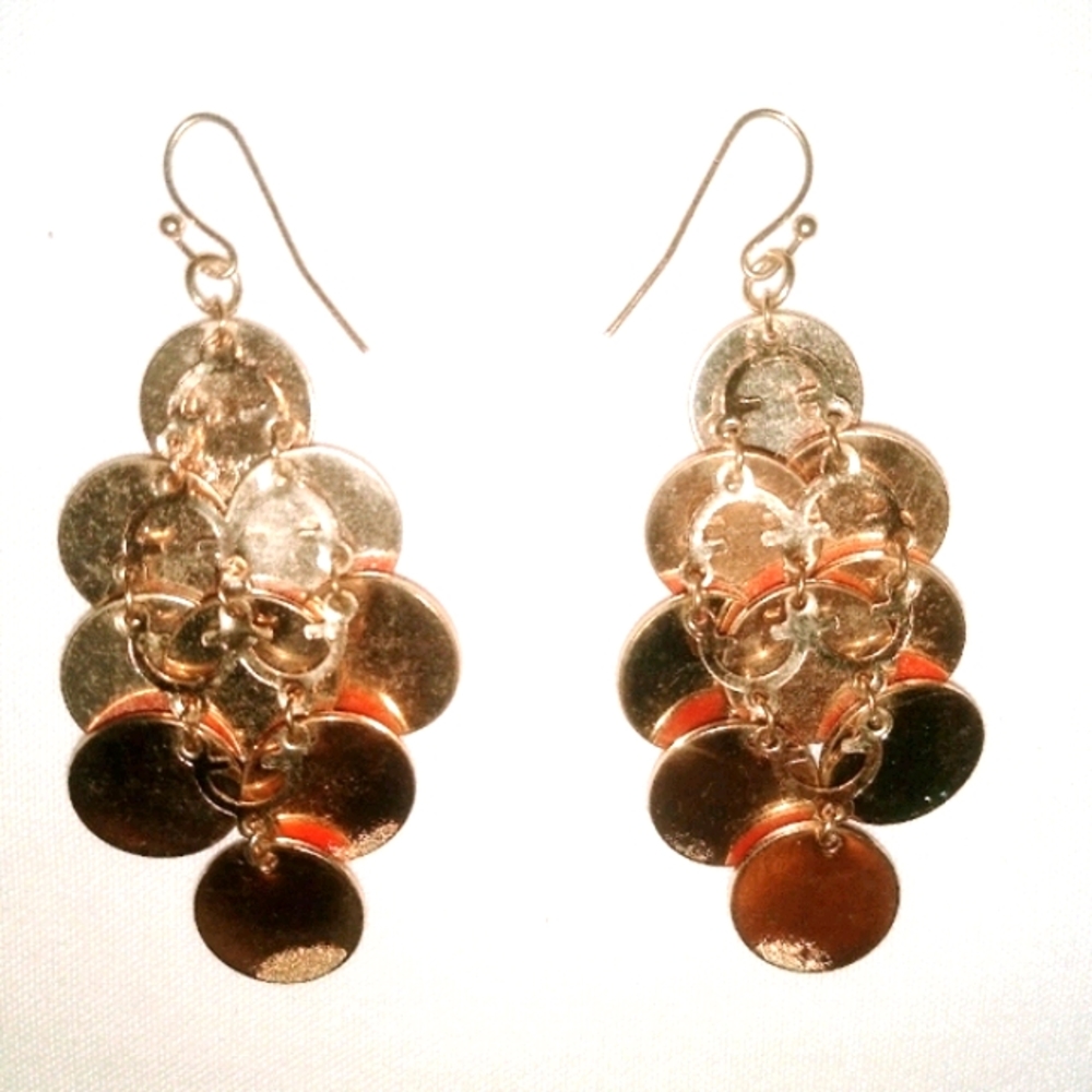 80s So Groovy!  Hot Pink Boho Dangling Enamel Earrings! - Picture 2 of 2